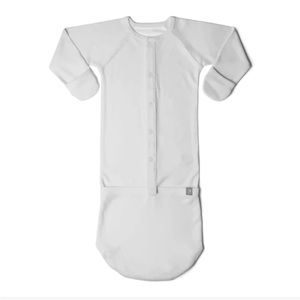 Goumikids Convertible Baby Sleep Gown - Desert Mist Color (Pale Gray) 0-3M